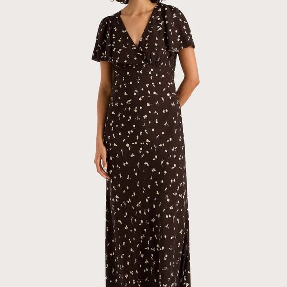 Faithfull the Brand Boda Midi Dress - Clover Brown - Picture 1 of 9